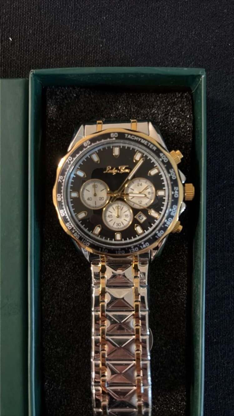 Lucky Fours Chronograph Two-Tone Tachymeter Quartz Watch